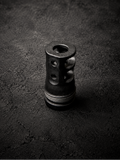 PsychWard Labs Hammer 1/2x28 muzzle brake and Plan B-compatible suppressor mount shown as a standalone black nitrided muzzle device.