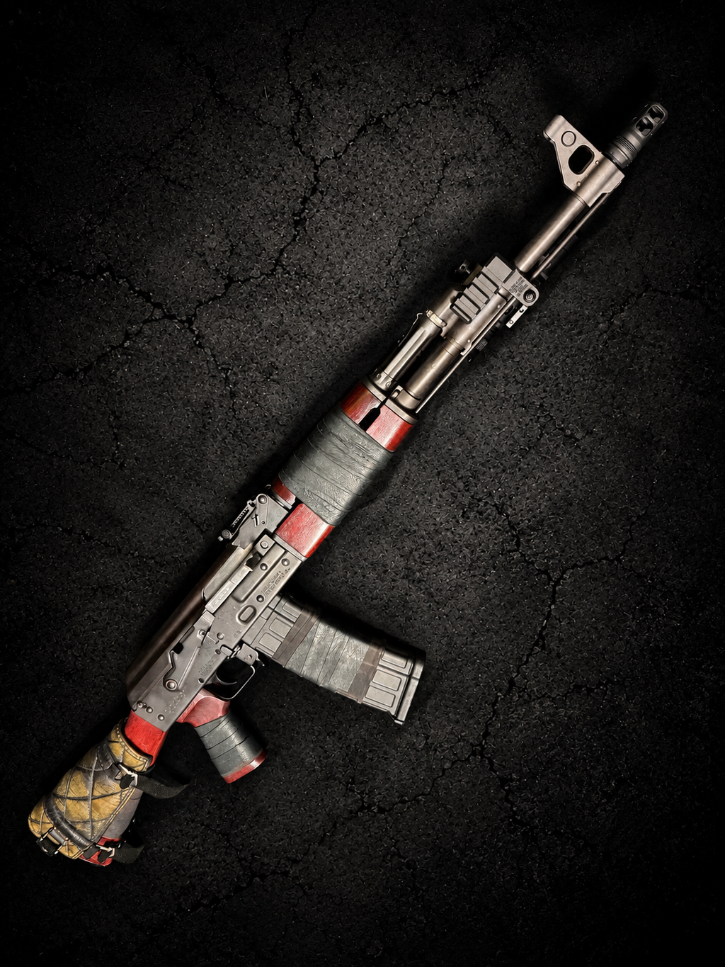 AK platform equipped with The Sickle 14×1 LH muzzle brake
