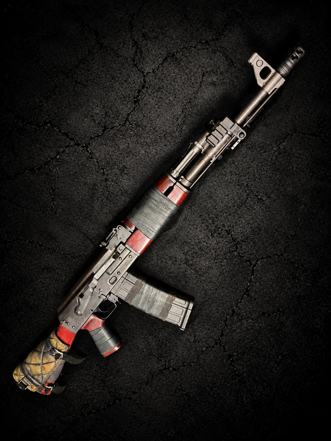 AK platform equipped with The Sickle 14×1 LH muzzle brake